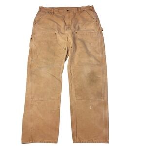 Carhartt Workwear B136 Double Knee‎ Tan Canvas Carpenter Pants Men Size 38x32